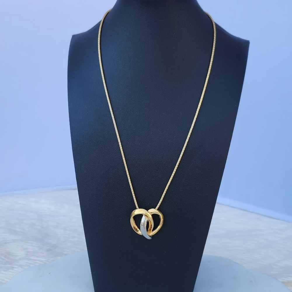 Vintage FAC Butler Heart Necklace Gold and Silver Tone